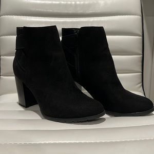Black suede booties